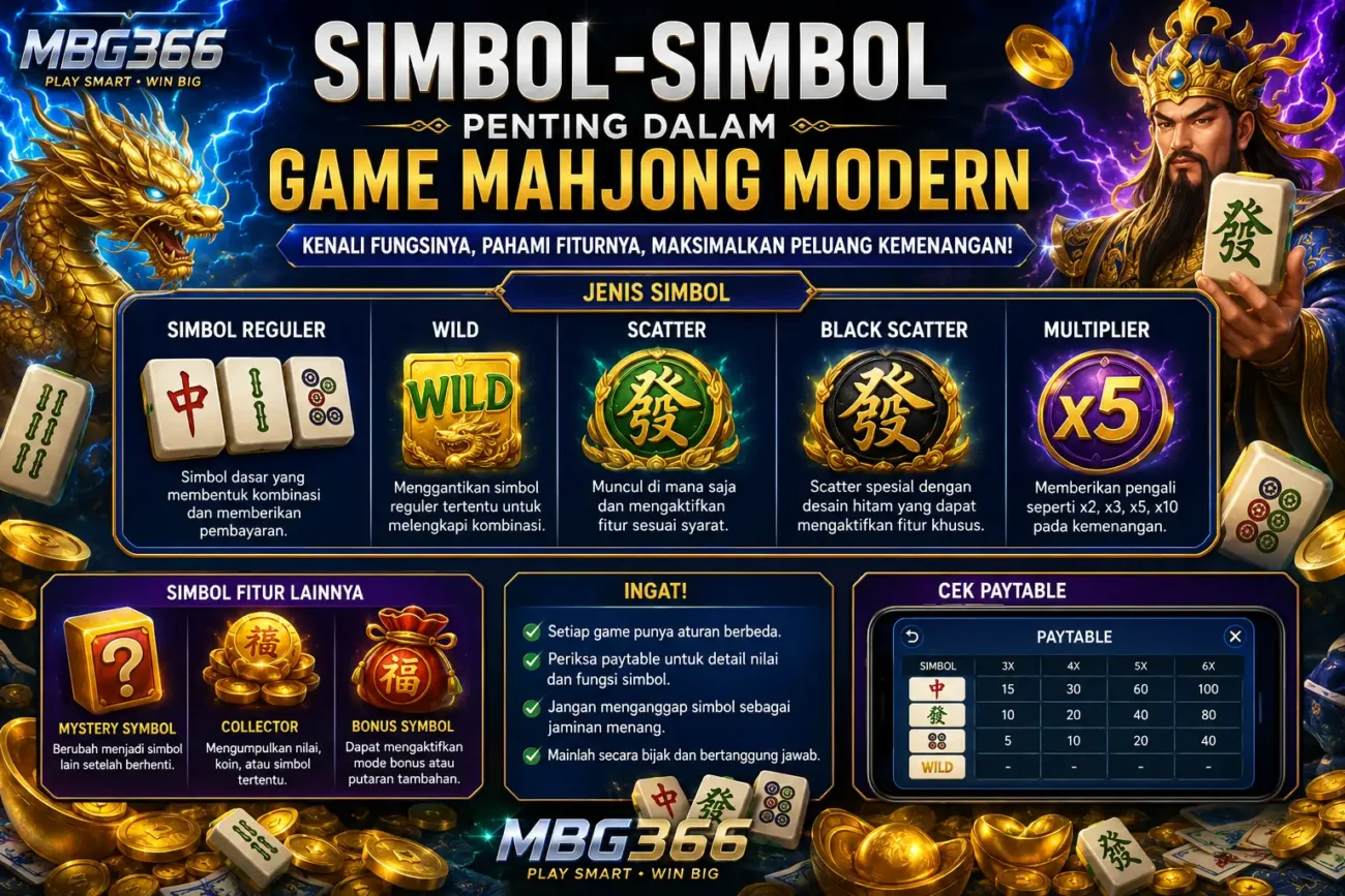 Simbol-simbol penting dalam game Mahjong modern