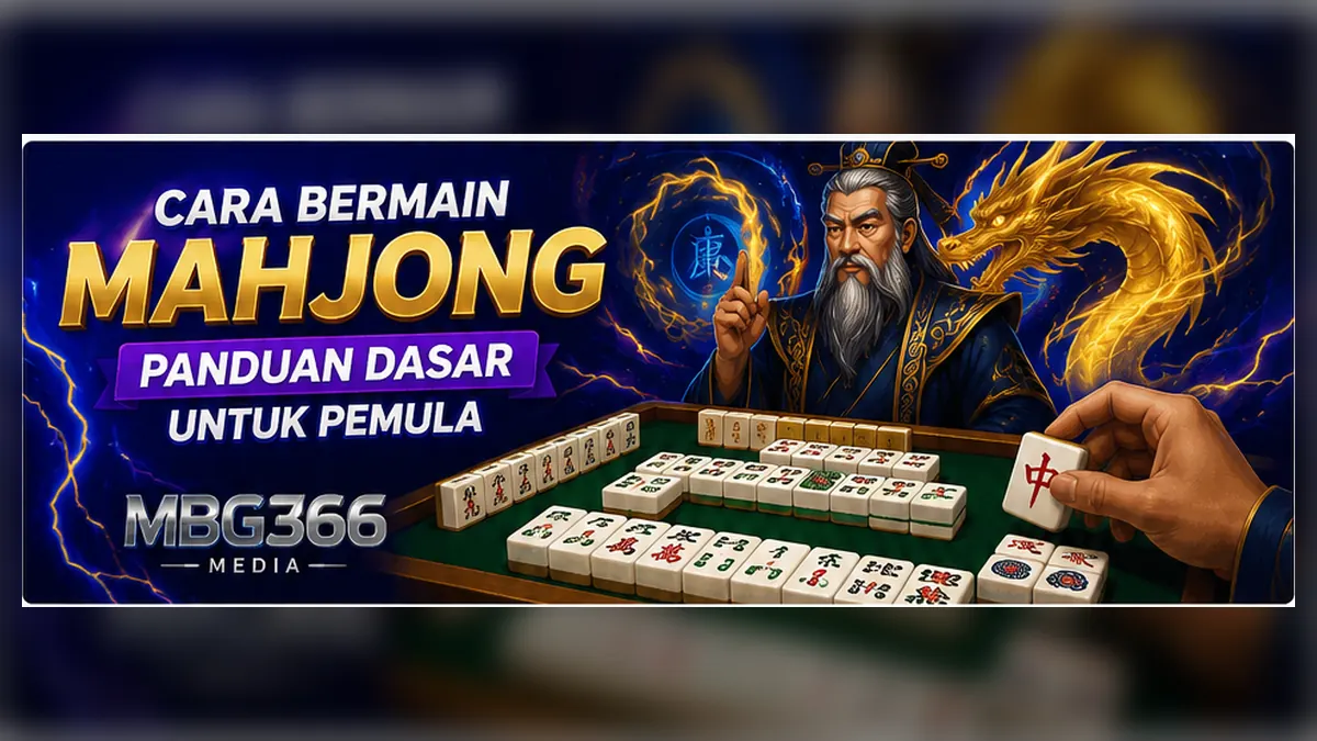 Panduan cara bermain Mahjong untuk pemula dengan ilustrasi ubin dan kombinasi dasar