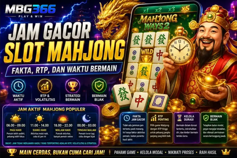 Jam Gacor Slot Mahjong: Fakta, RTP, dan Waktu Bermain