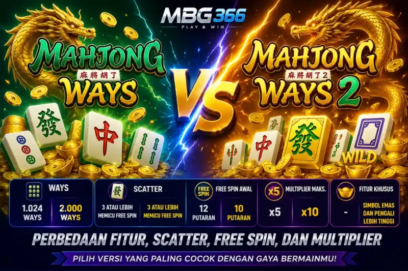Mahjong Ways 1 vs Mahjong Ways 2: Perbedaan Fitur, Scatter, Free Spin, dan Multiplier