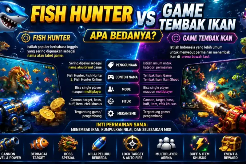 Fish Hunter vs Game Tembak Ikan: Apa Bedanya dalam Istilah dan Mekanisme?